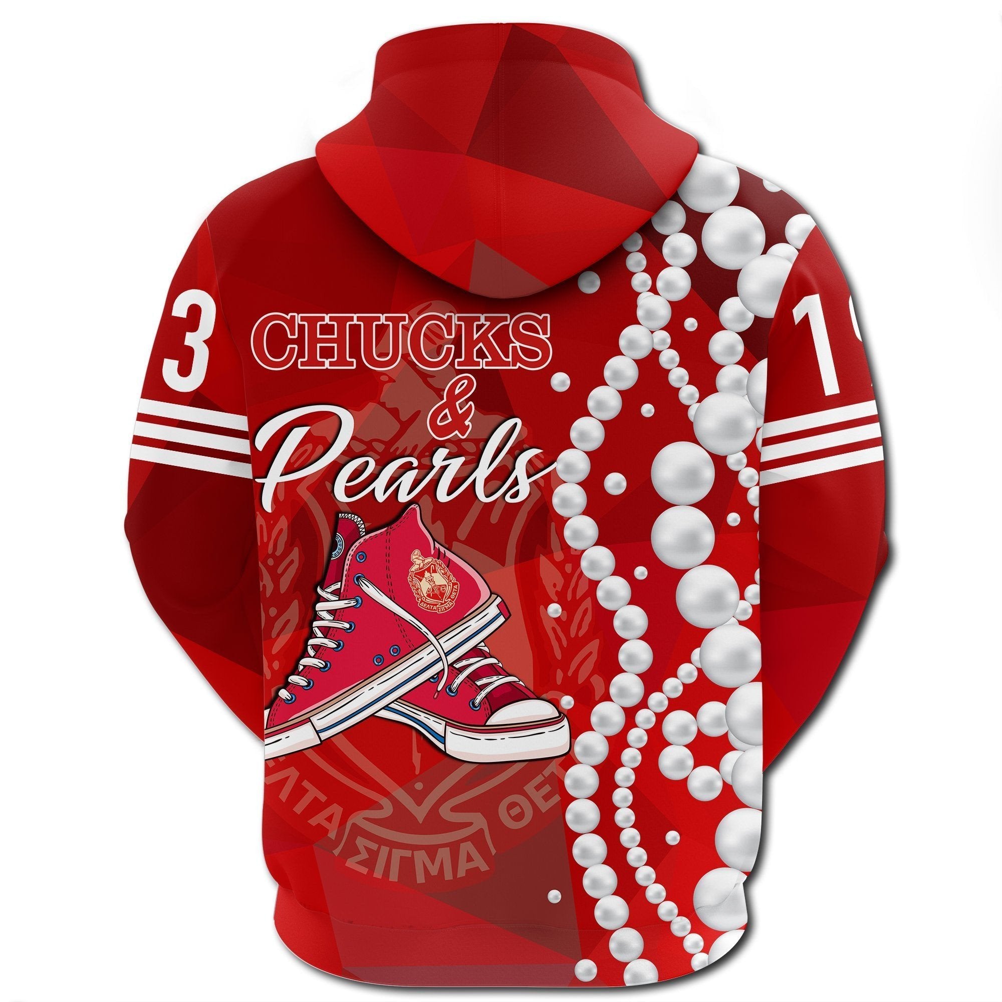 Sorority Hoodie - Chuck Delta Sigma Theta Pearls Zip Hoodie