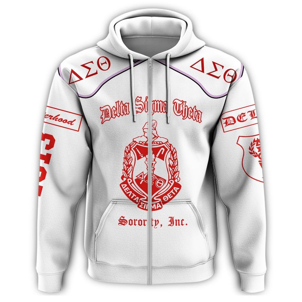 Sorority Hoodie - Woman Flower Delta Sigma Theta Zip Hoodie