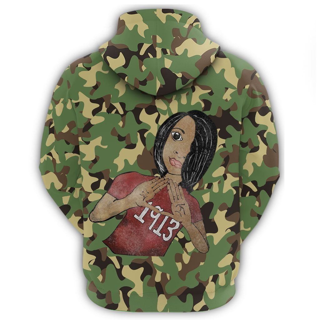 Sorority Hoodie - Military Delta Sigma Theta Zip Hoodie