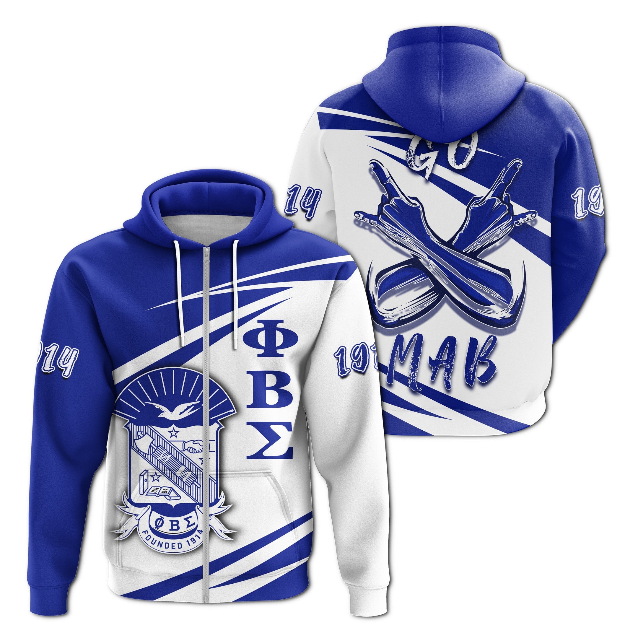 Fraternity Hoodie - Phi Beta Sigma Zipper Hoodie Sco Style