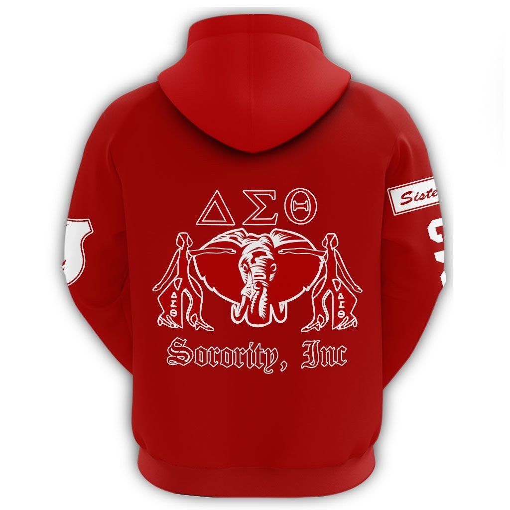 Sorority Hoodie - Elephant Delta Sigma Theta Sorority Zip Hoodie