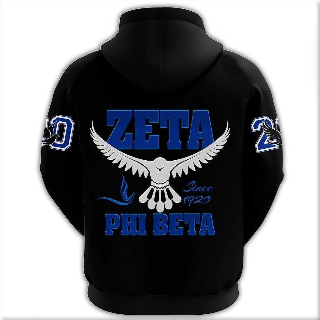 Sorority Hoodie - Zeta Phi Beta Letters Zip Hoodie