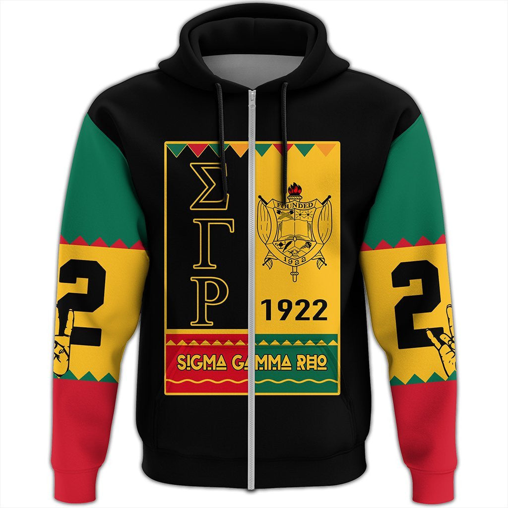 Sorority Hoodie - Sigma Gamma Rho Black History Month Zip Hoodie