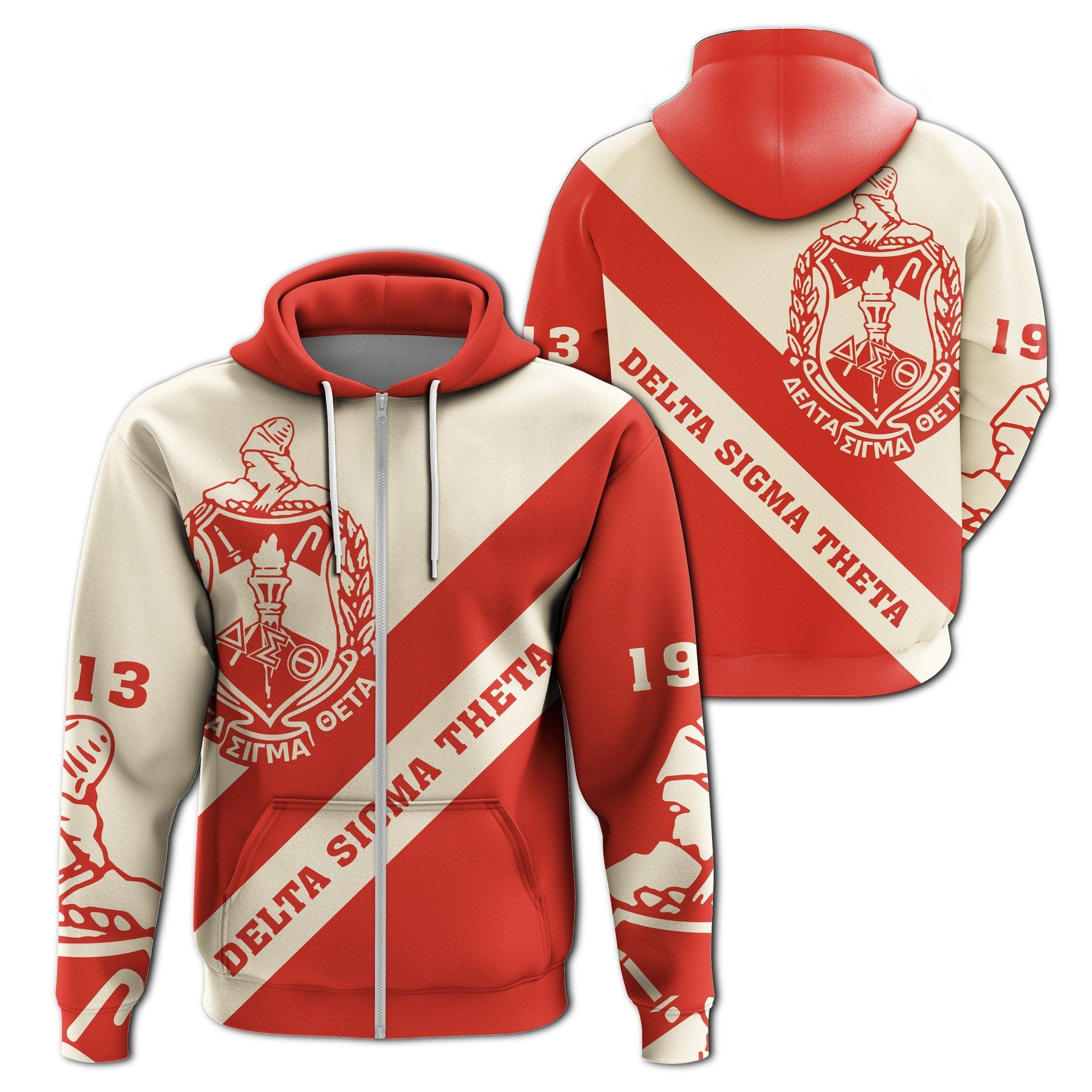 Sorority Hoodie - Delta Sigma Theta Zip Hoodie Tech Style