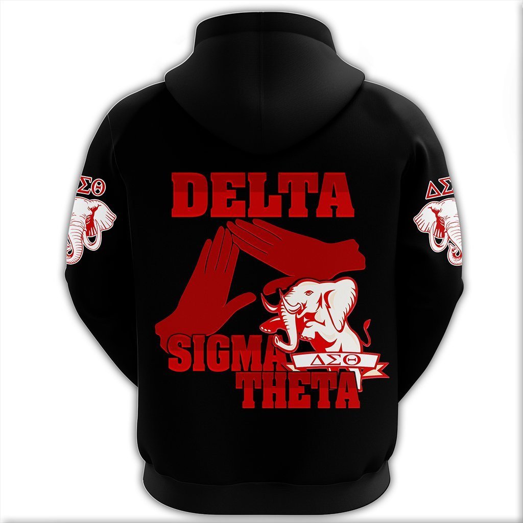 Sorority Hoodie - Delta Sigma Theta Letters Zip Hoodie