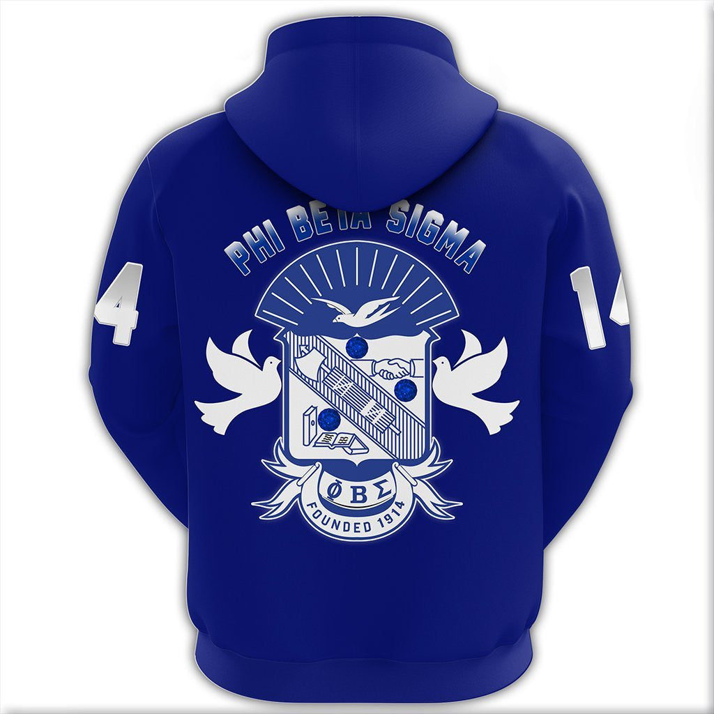 Fraternity Hoodie - Phi Beta Sigma Crystal Blue Zip Hoodie