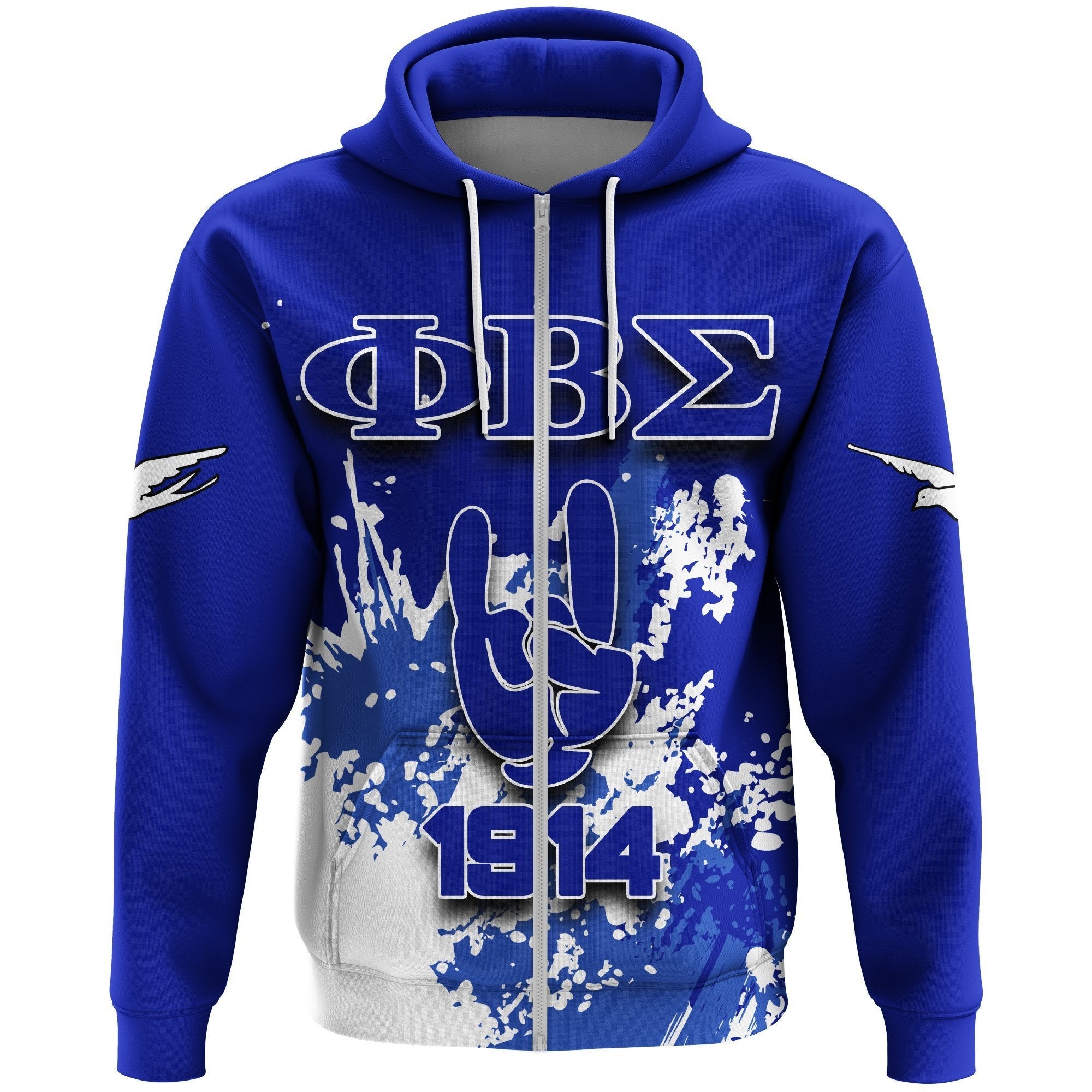 Fraternity Hoodie - Phi Beta Sigma Zipper Hoodie Spaint Style