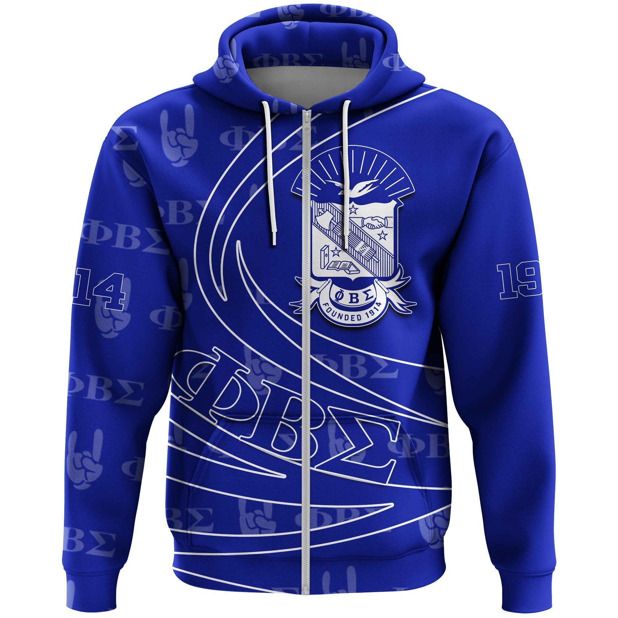 Fraternity Hoodie - Phi Beta Sigma Zipper Hoodie Bend Style