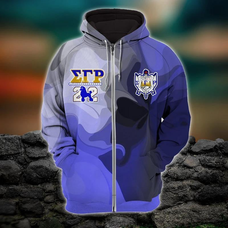 Sorority Hoodie - Sigma Gamma Rho Mix Marble Beautiful Girl Zip Hoodie