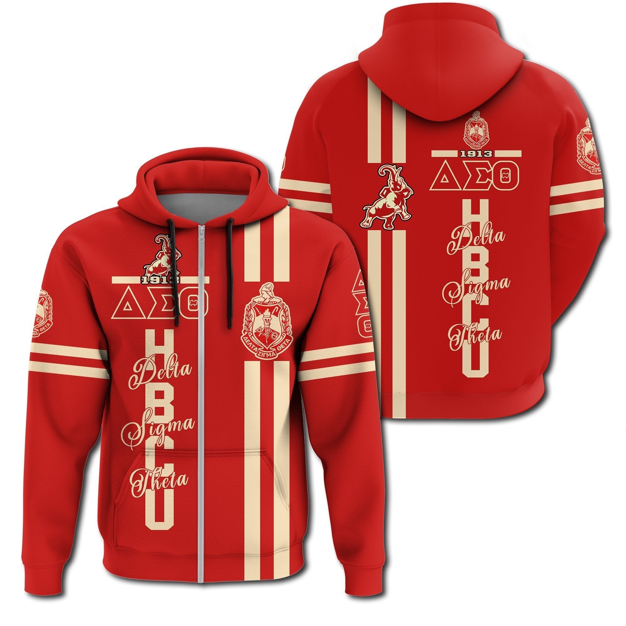 Sorority Hoodie - HBCU Delta Sigma Theta Elephant Zip Hoodie