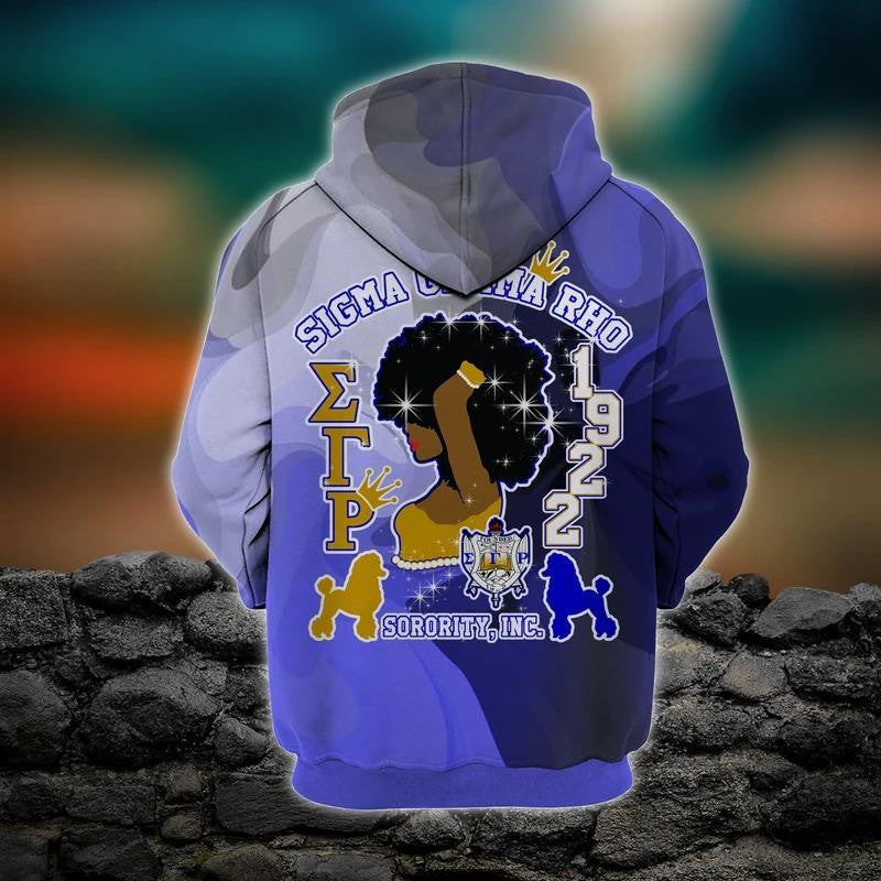 Sorority Hoodie - Sigma Gamma Rho Mix Marble Beautiful Girl Zip Hoodie