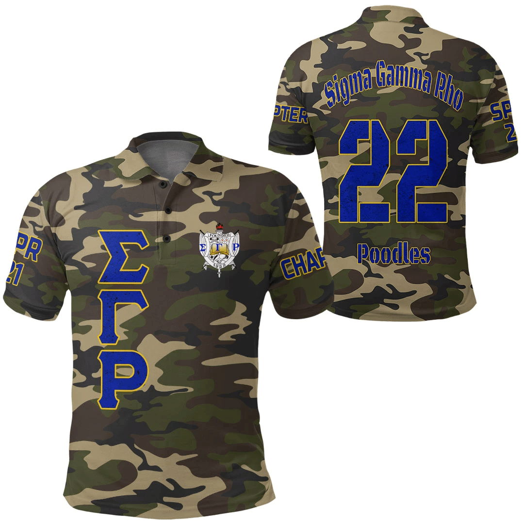 Sorority Polo - Personalized Sigma Gamma Rho Camouflage Polo Shirts