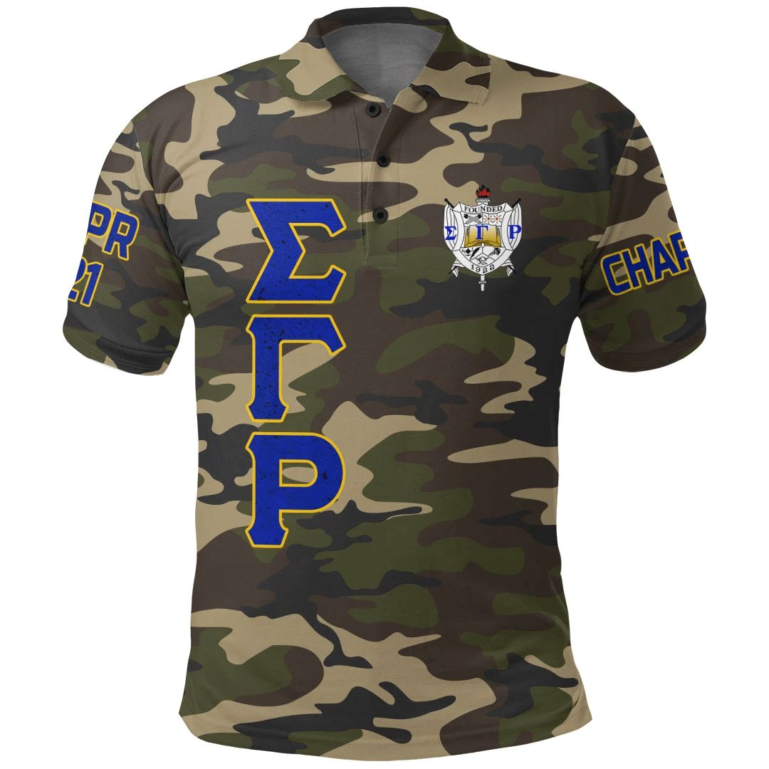 Sorority Polo - Personalized Sigma Gamma Rho Camouflage Polo Shirts