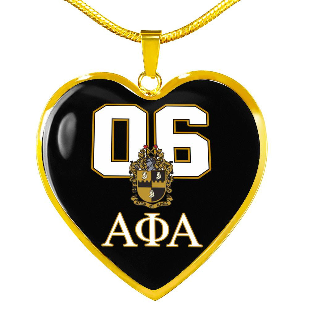 Fraternity Necklace - Alpha Phi Alpha 06 Luxury Necklace Heart