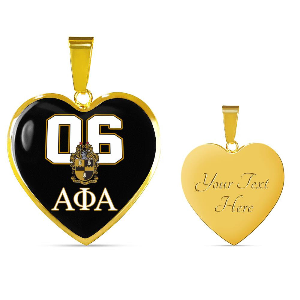 Fraternity Necklace - Alpha Phi Alpha 06 Luxury Necklace Heart