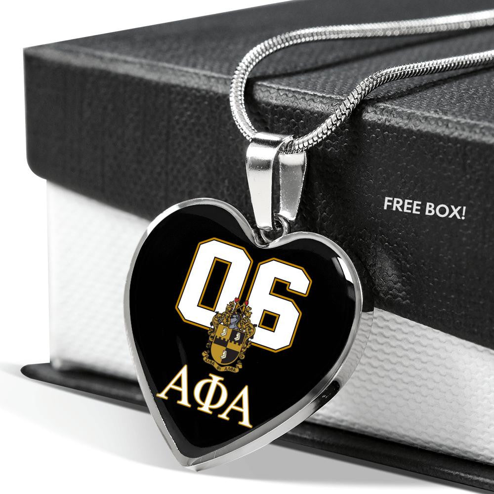 Fraternity Necklace - Alpha Phi Alpha 06 Luxury Necklace Heart