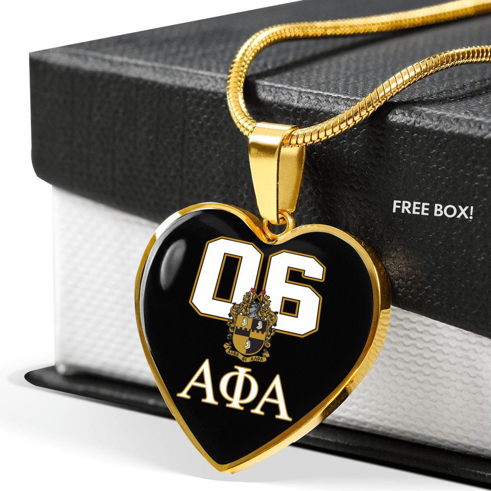 Fraternity Necklace - Alpha Phi Alpha 06 Luxury Necklace Heart
