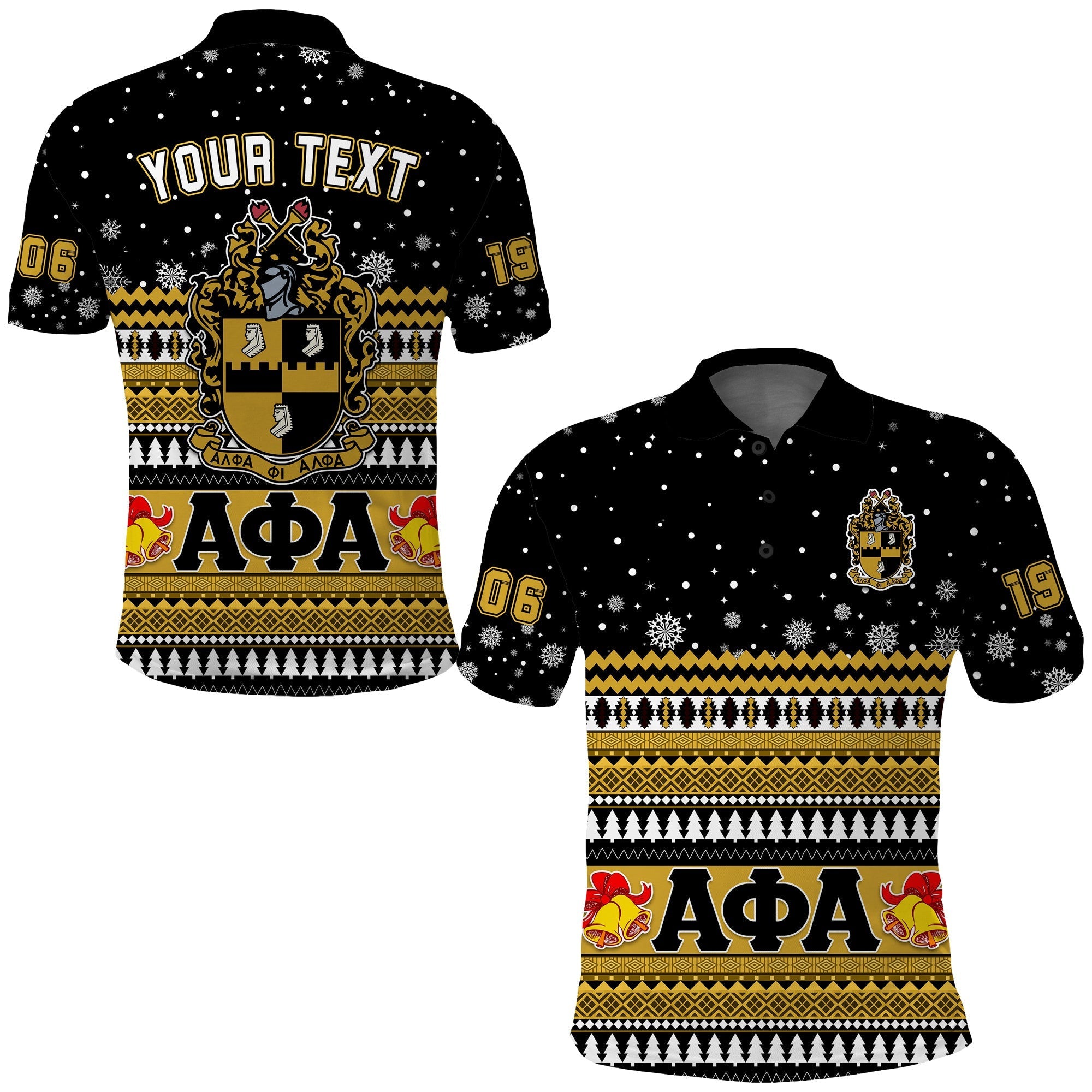 Fraternity Polo - Personalized Alpha Phi Alpha Christmas Polo Shirt African Pattern