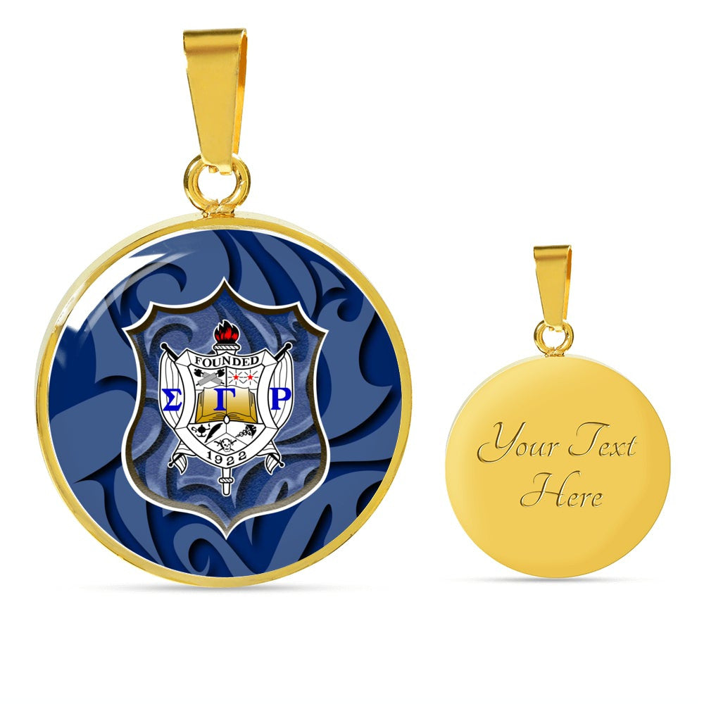 Sorority Necklace - Personalized Sigma Gamma Rho 1922 Luxury Necklace Circle