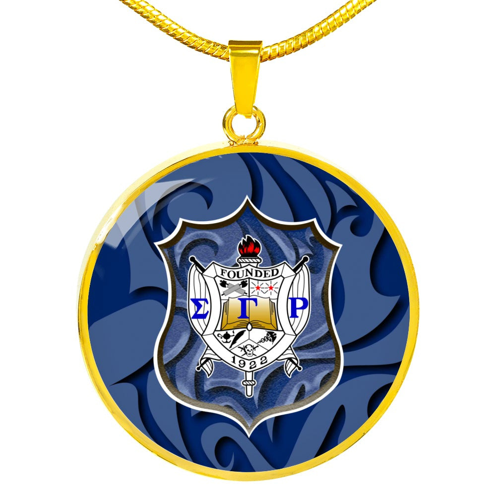 Sorority Necklace - Personalized Sigma Gamma Rho 1922 Luxury Necklace Circle