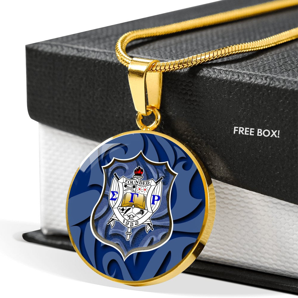 Sorority Necklace - Personalized Sigma Gamma Rho 1922 Luxury Necklace Circle