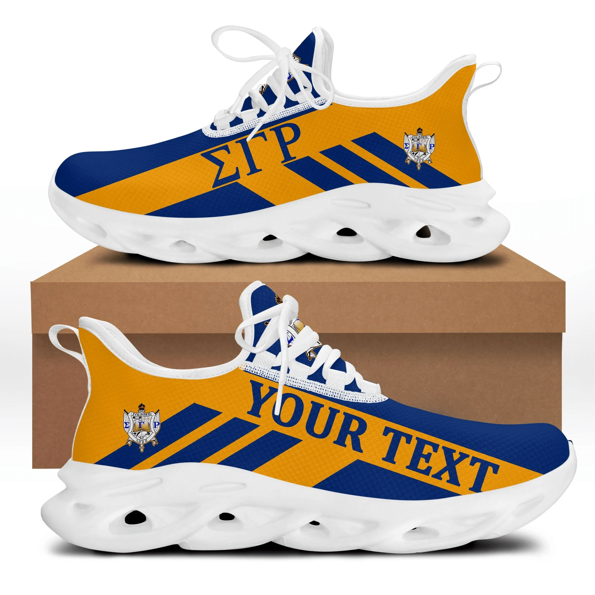 Sorority Footwear - Personalized Sigma Gamma Rho Stripe Style Clunky Sneakers