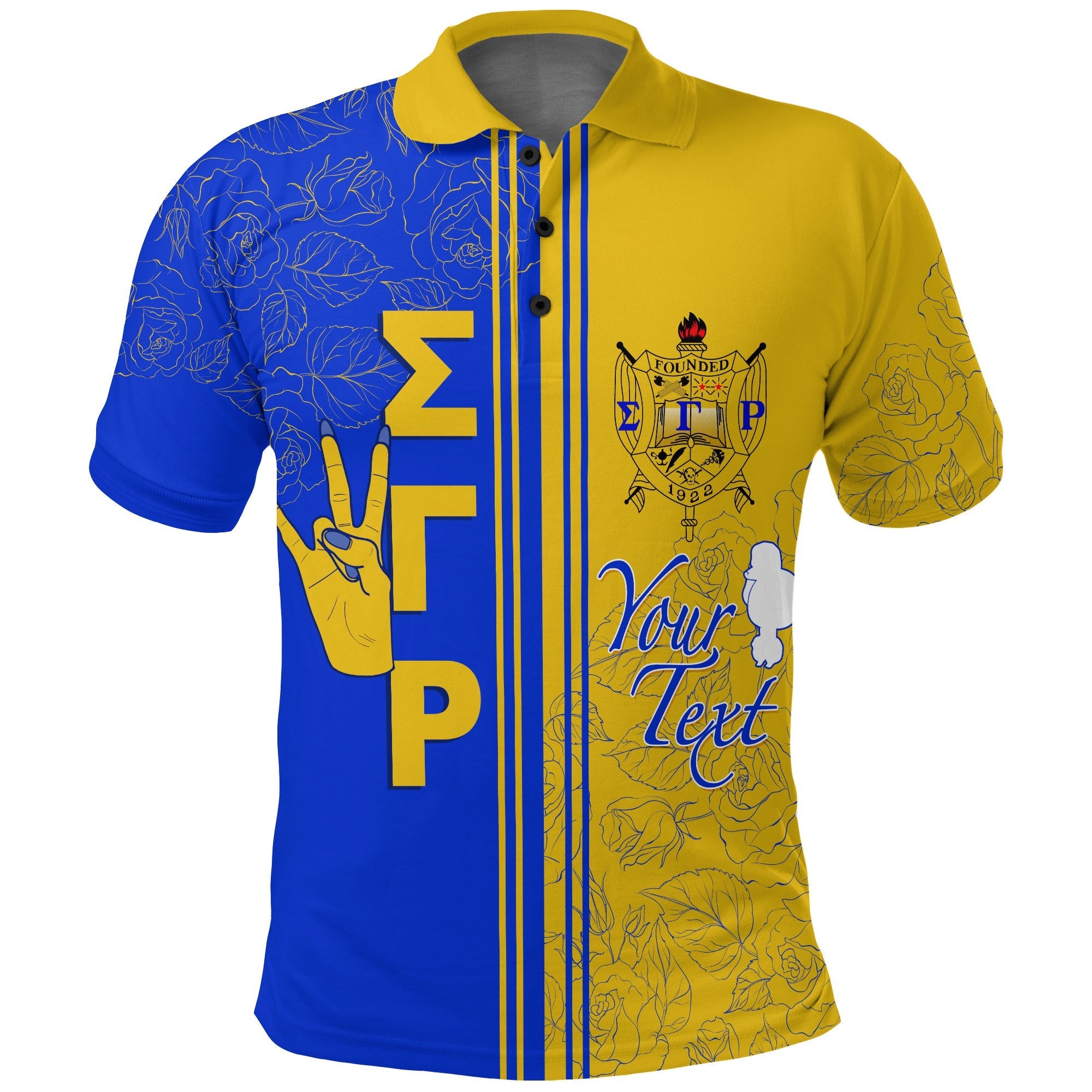 Sorority Polo - Personalized Sigma Gamma Rho Polo Shirt Rhoyalty Rose Style