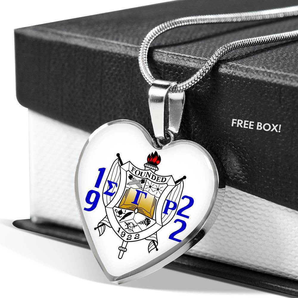 Sorority Necklace - Personalized Sigma Gamma Rho Luxury Necklace Heart