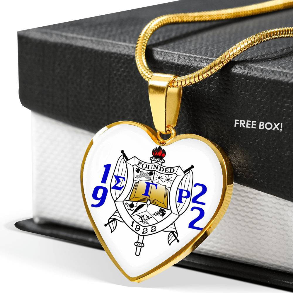 Sorority Necklace - Personalized Sigma Gamma Rho Luxury Necklace Heart