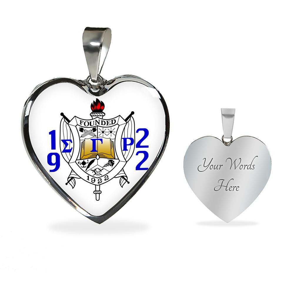 Sorority Necklace - Personalized Sigma Gamma Rho Luxury Necklace Heart