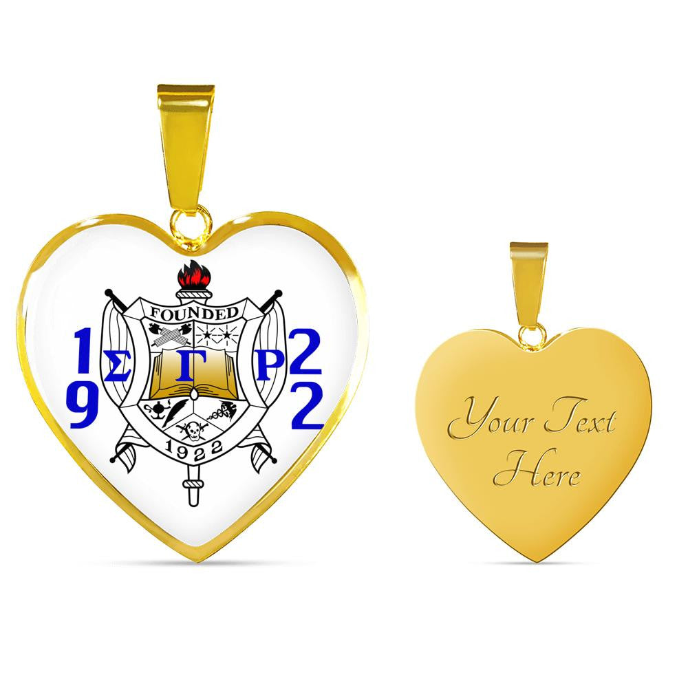 Sorority Necklace - Personalized Sigma Gamma Rho Luxury Necklace Heart