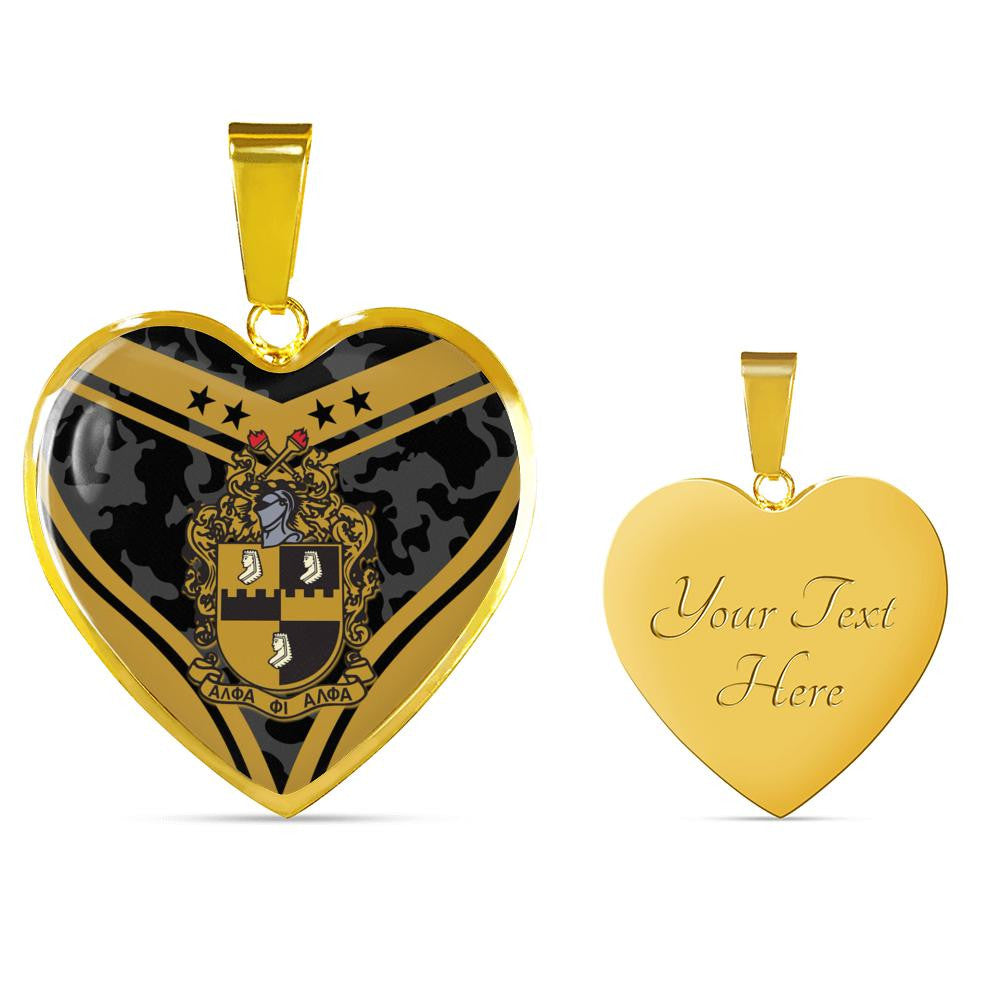 Fraternity Necklace - Alpha Phi Alpha Camouflage Luxury Necklace Heart