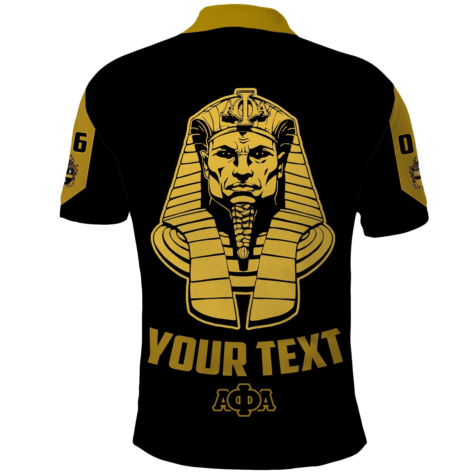 Fraternity Polo - Personalized Alpha Phi Alpha Motto Polo Shirt Hand Sign and Great Sphinx