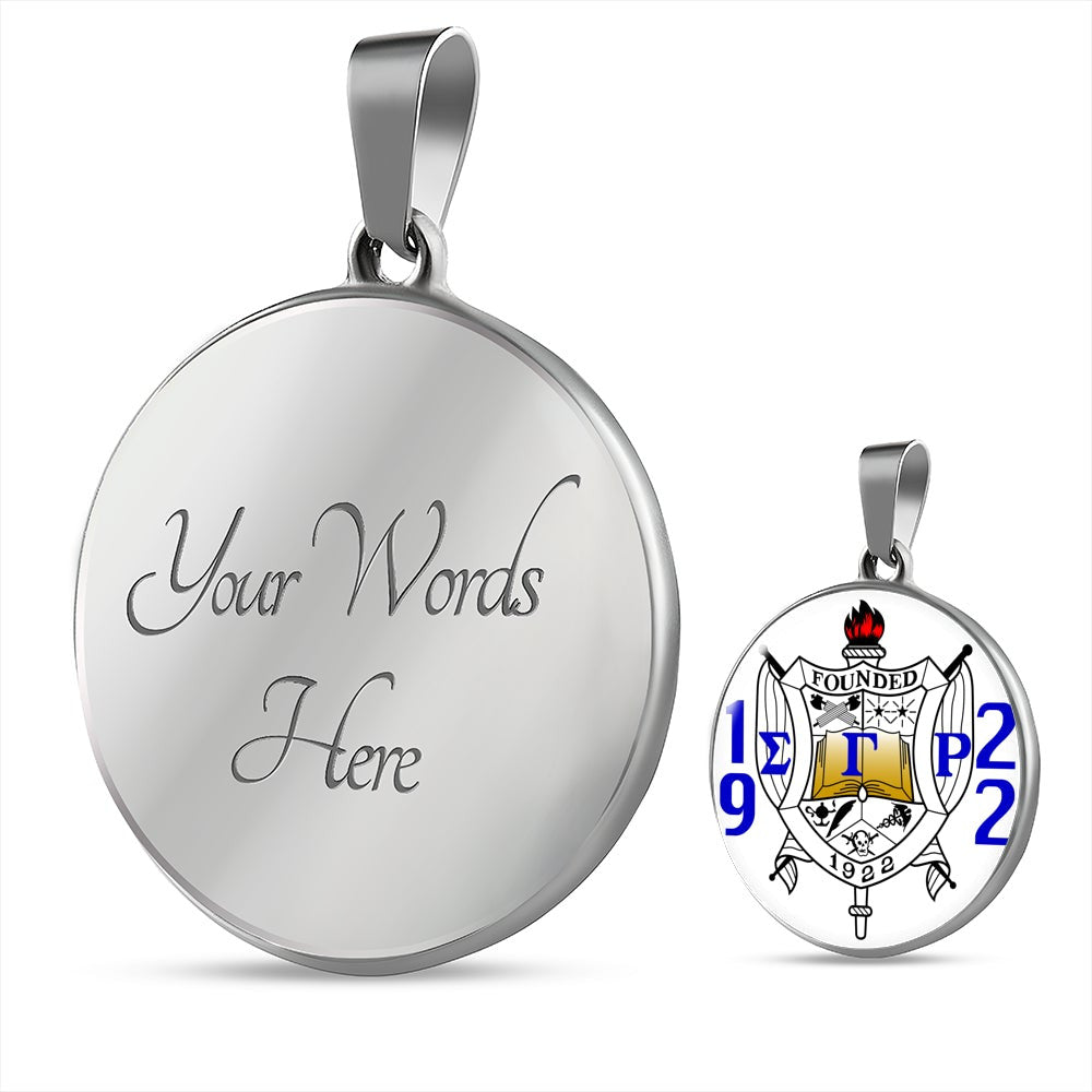 Sorority Necklace - Personalized Sigma Gamma Rho Luxury Necklace Circle