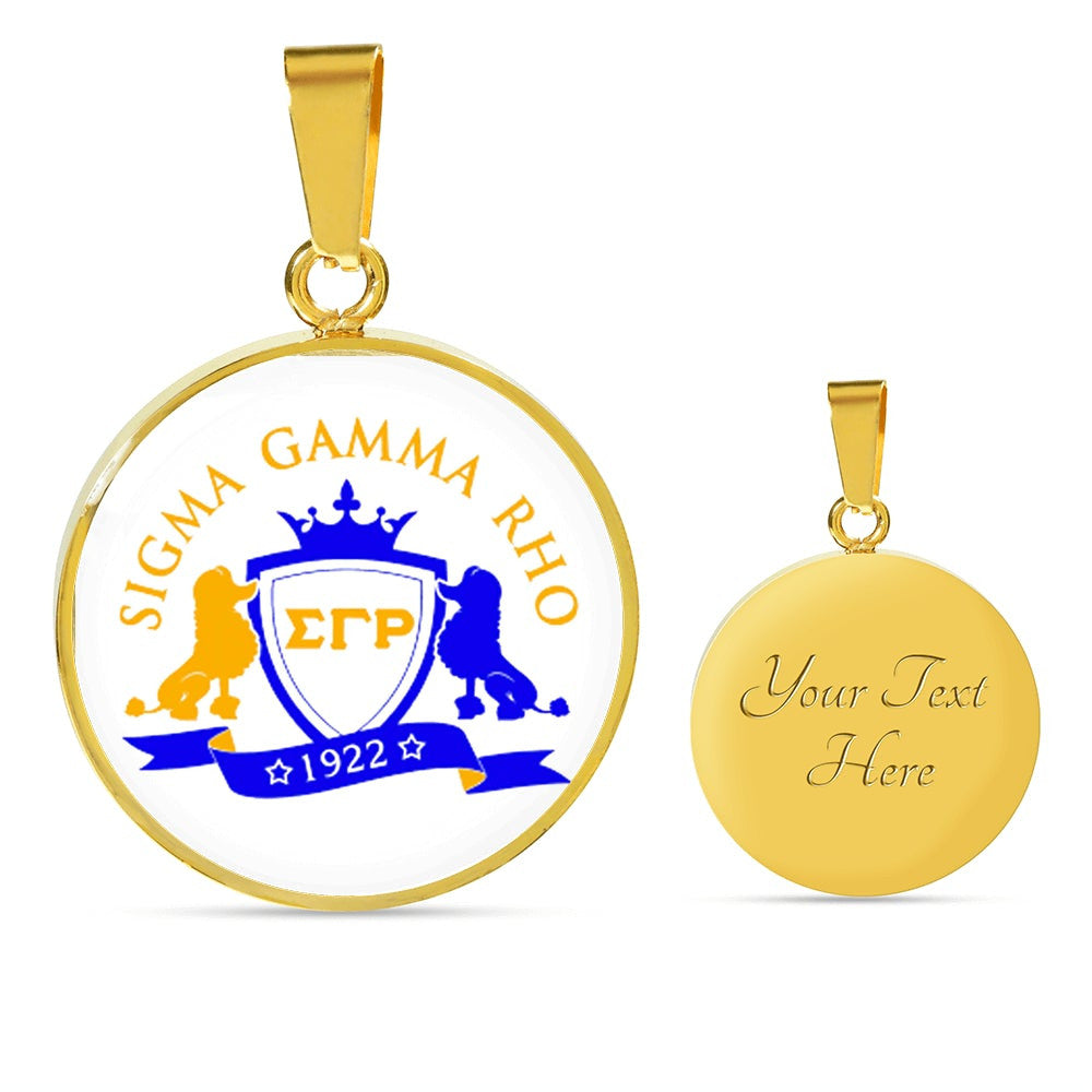 Sorority Necklace - Personalized Sigma Gamma Rho Shield Luxury Necklace Circle