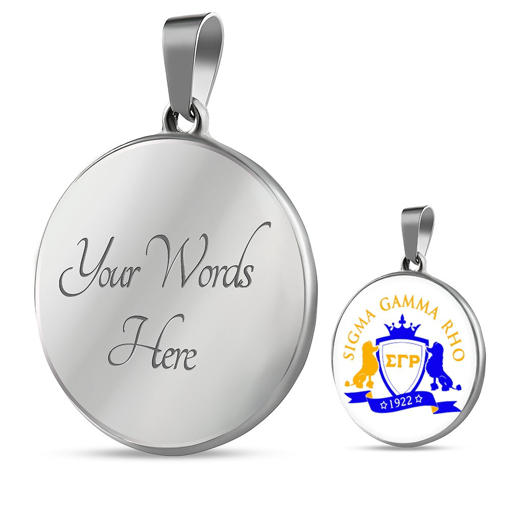 Sorority Necklace - Personalized Sigma Gamma Rho Shield Luxury Necklace Circle