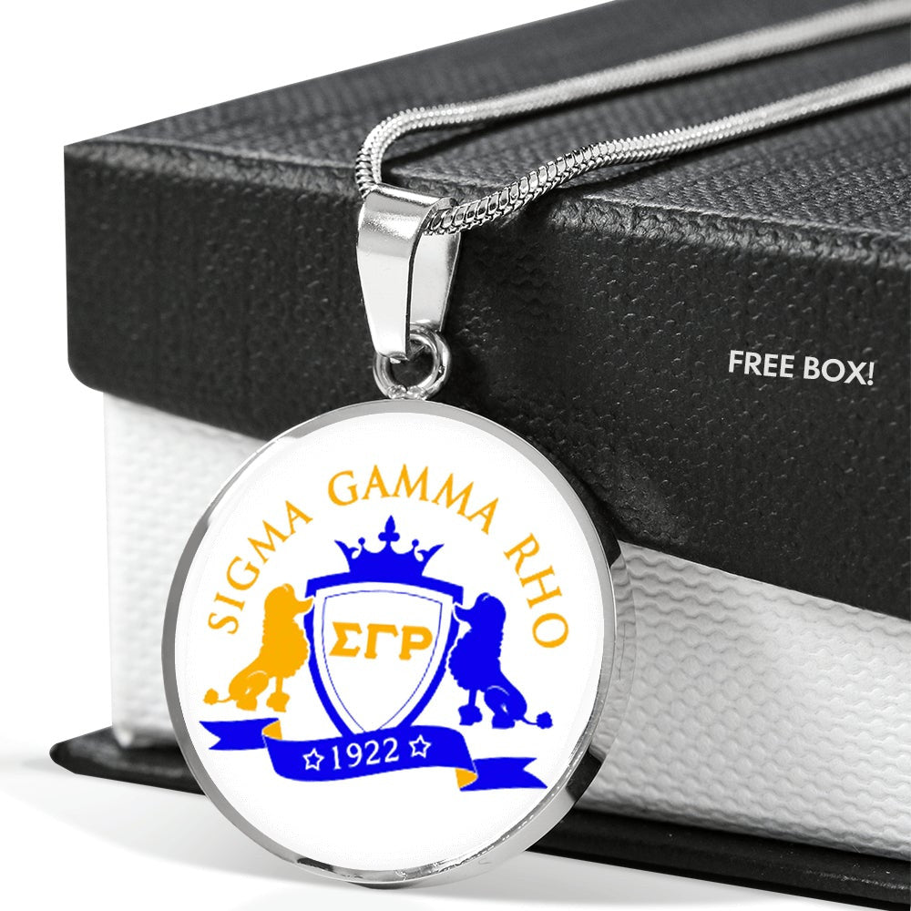 Sorority Necklace - Personalized Sigma Gamma Rho Shield Luxury Necklace Circle