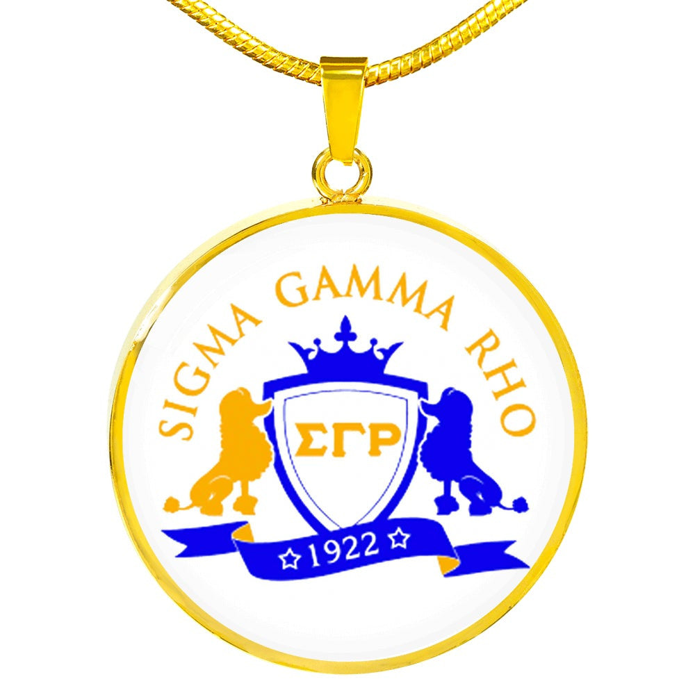 Sorority Necklace - Personalized Sigma Gamma Rho Shield Luxury Necklace Circle
