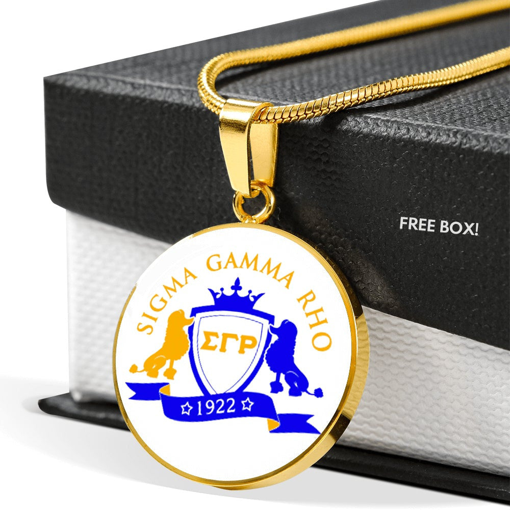 Sorority Necklace - Personalized Sigma Gamma Rho Shield Luxury Necklace Circle