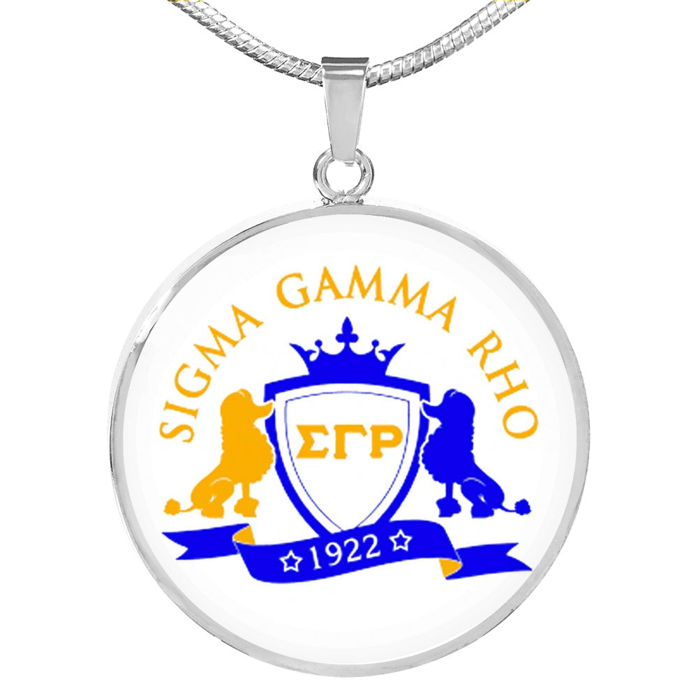 Sorority Necklace - Personalized Sigma Gamma Rho Shield Luxury Necklace Circle