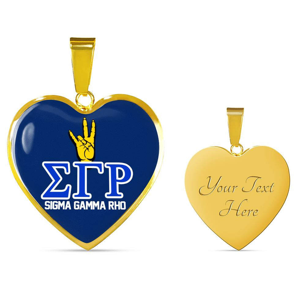 Sorority Necklace - Personalized Sigma Gamma Rho Hand Luxury Necklace Heart