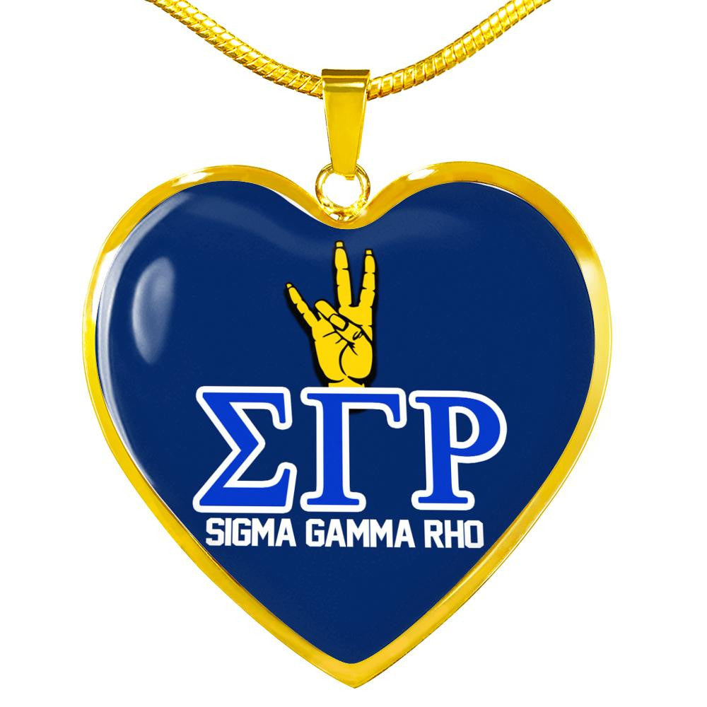 Sorority Necklace - Personalized Sigma Gamma Rho Hand Luxury Necklace Heart