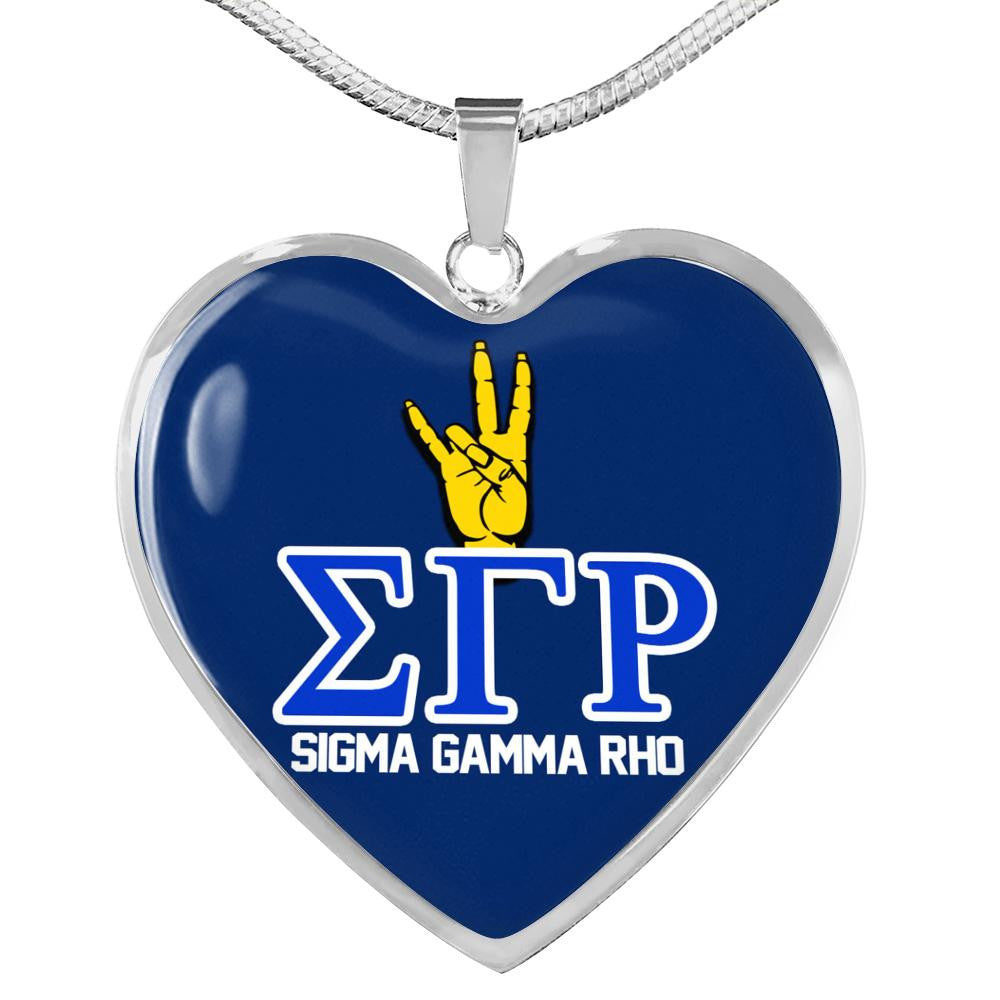 Sorority Necklace - Personalized Sigma Gamma Rho Hand Luxury Necklace Heart