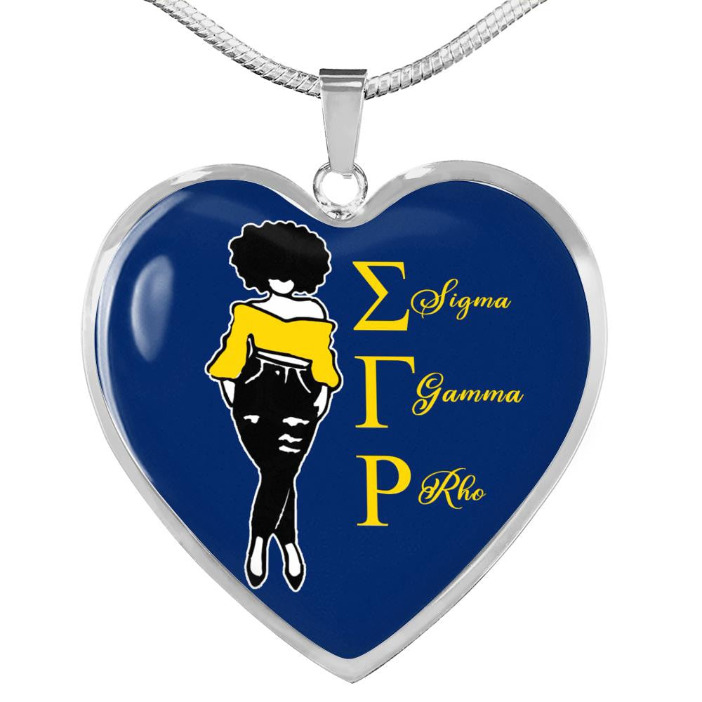 Sorority Necklace - Personalized Sigma Gamma Rho Girl Luxury Necklace Heart