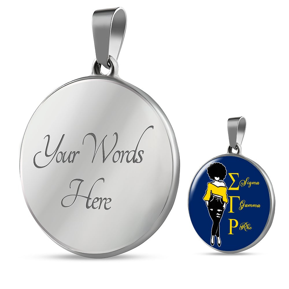 Sorority Necklace - Personalized Sigma Gamma Rho Girl Luxury Necklace Circle