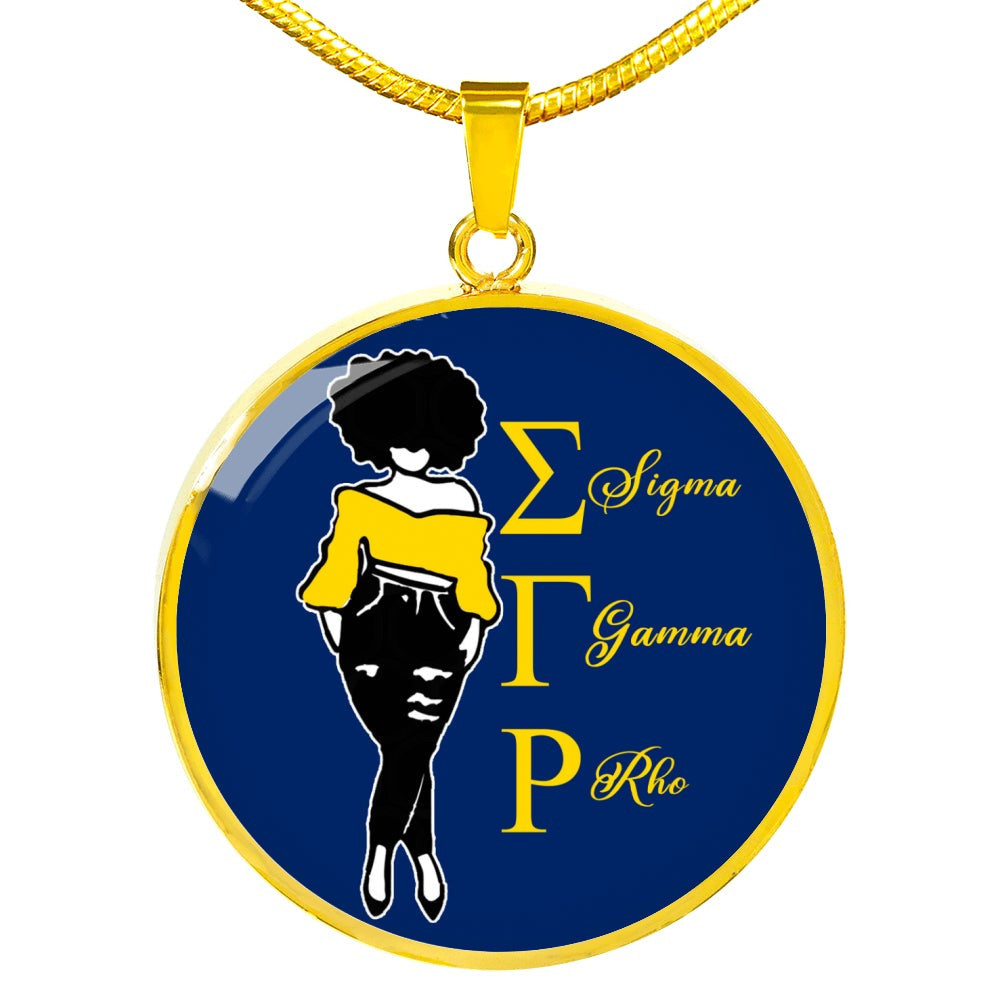 Sorority Necklace - Personalized Sigma Gamma Rho Girl Luxury Necklace Circle