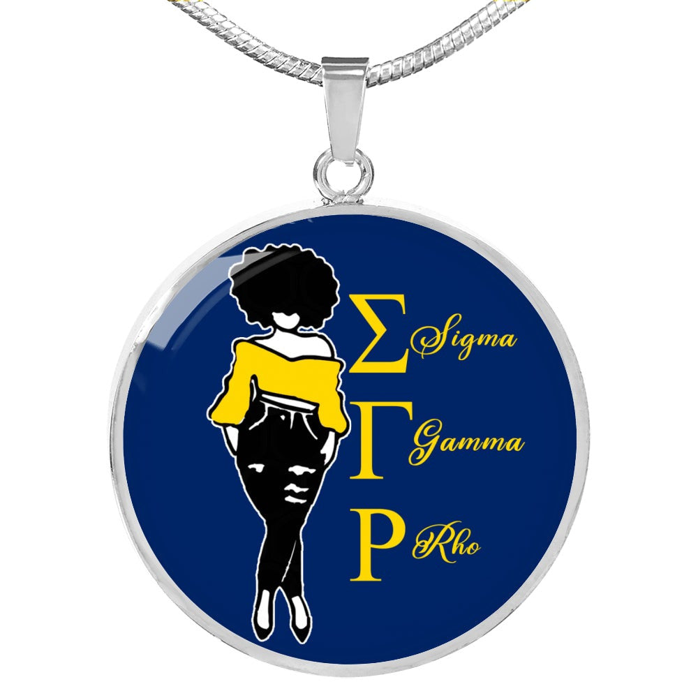 Sorority Necklace - Personalized Sigma Gamma Rho Girl Luxury Necklace Circle