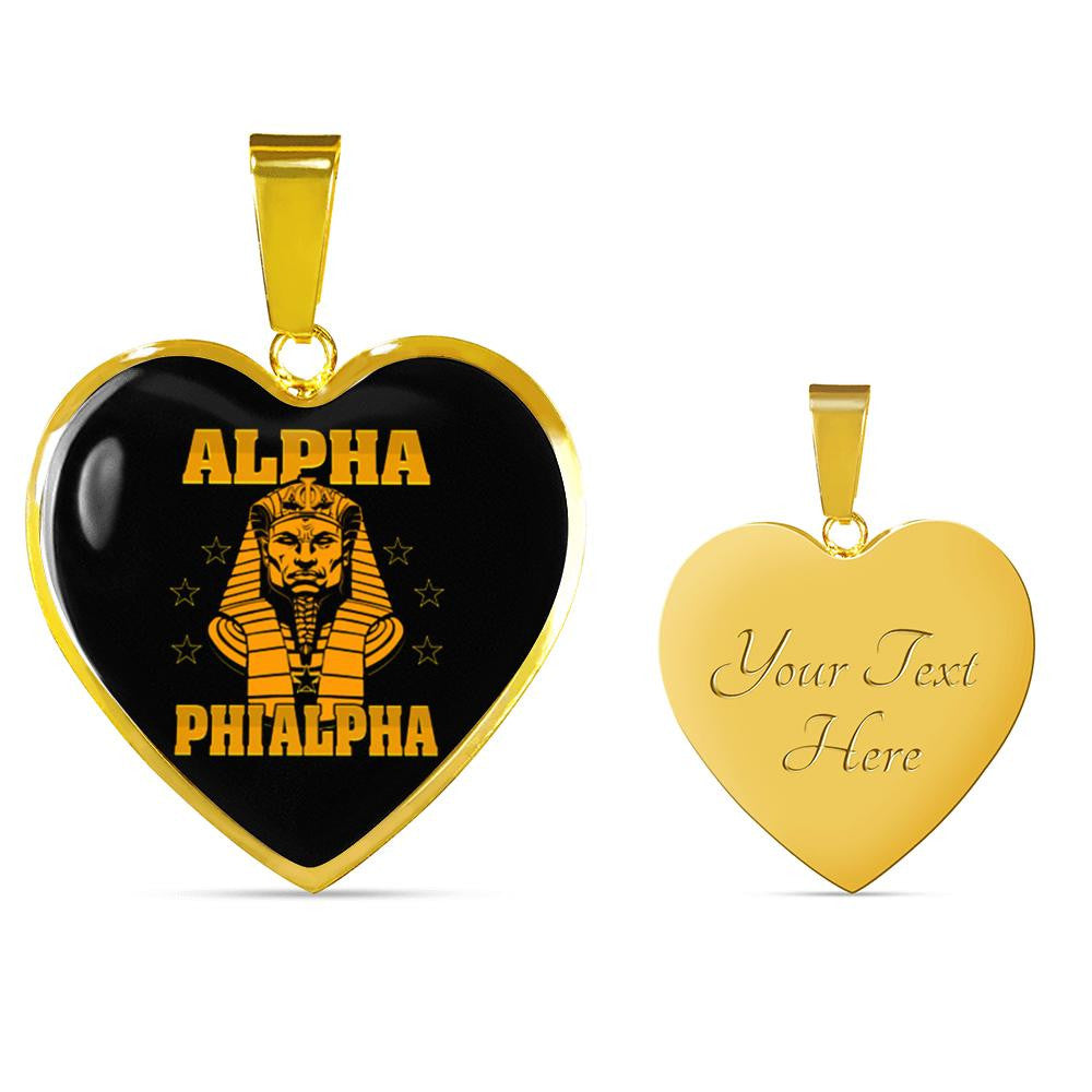 Fraternity Necklace - Alpha Phi Alpha Letter Luxury Necklace Heart