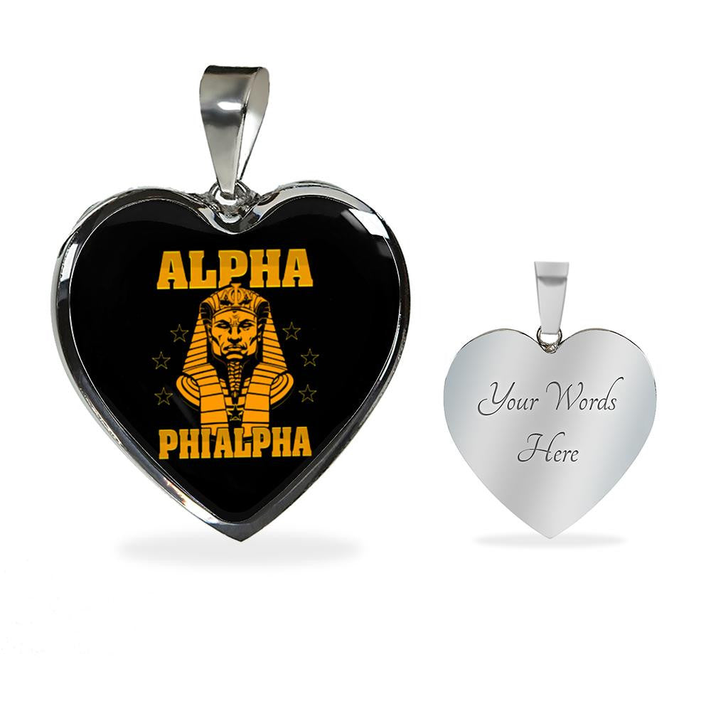 Fraternity Necklace - Alpha Phi Alpha Letter Luxury Necklace Heart