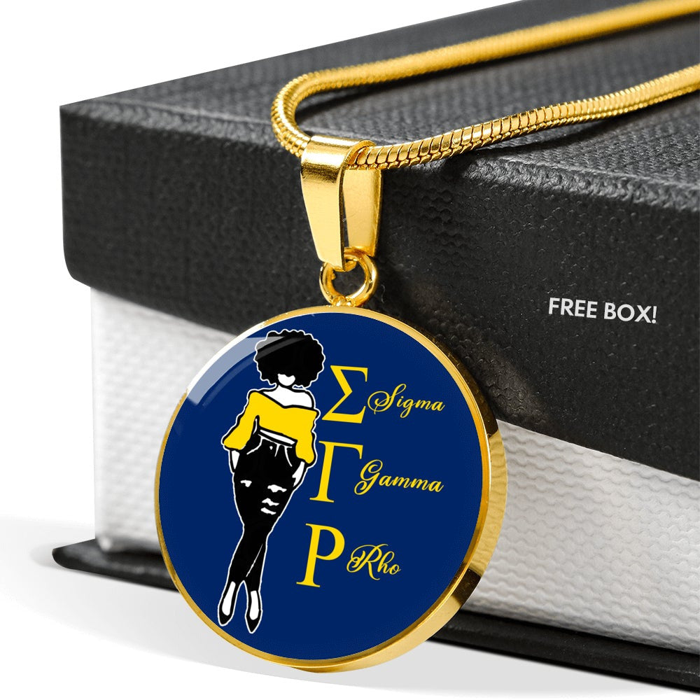 Sorority Necklace - Personalized Sigma Gamma Rho Girl Luxury Necklace Circle